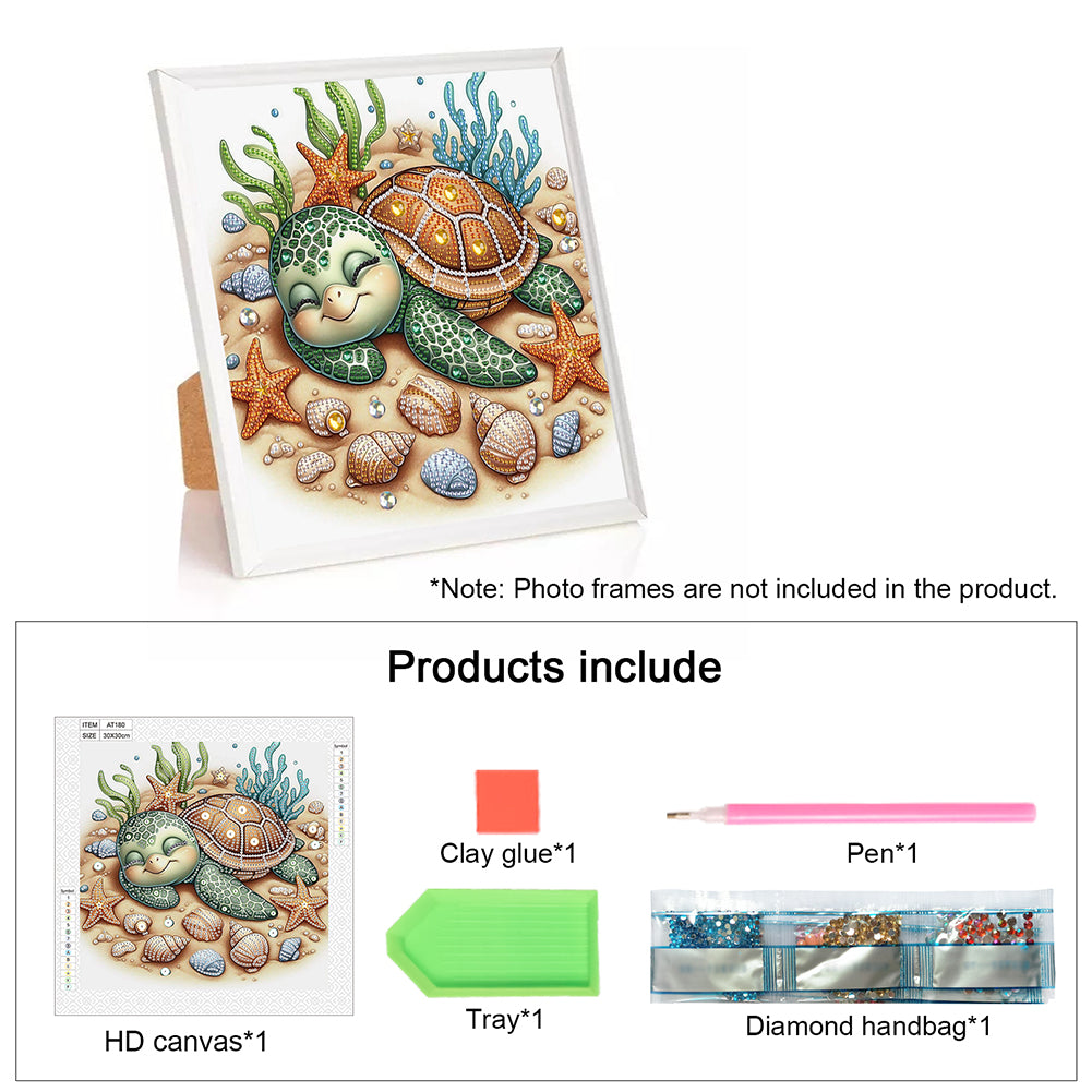 Cartoon Turtle - Special Shaped Drill Diamond Painting 30*30CM