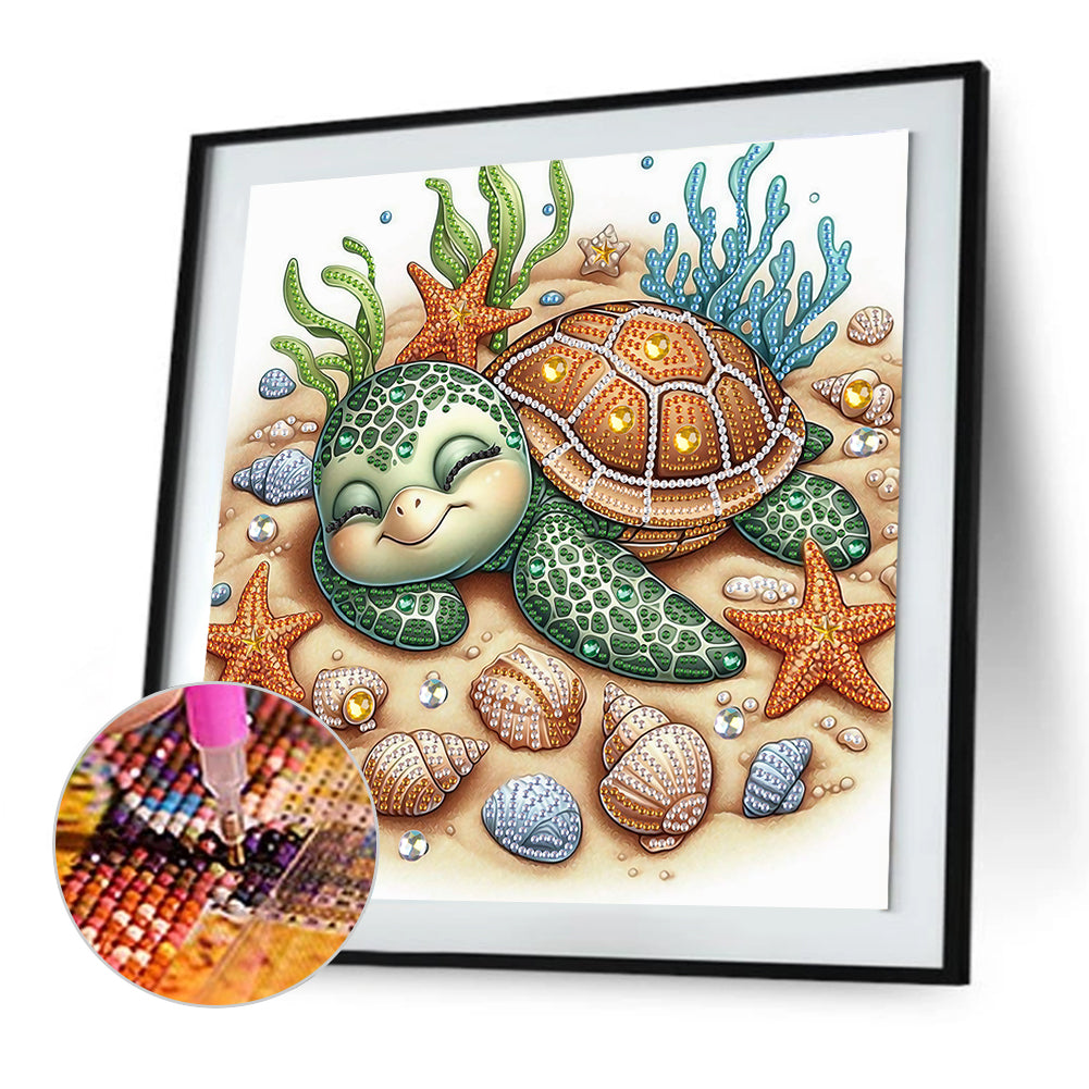 Cartoon Turtle - Special Shaped Drill Diamond Painting 30*30CM
