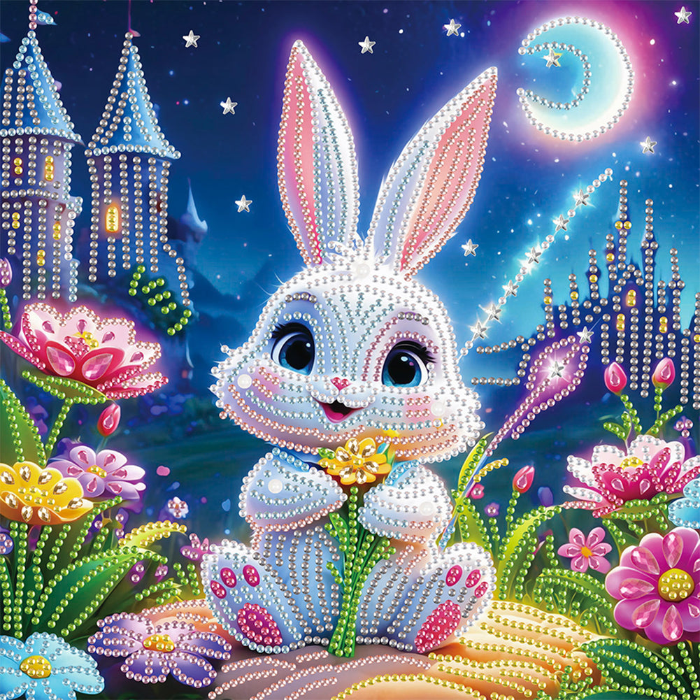Cartoon Rabbit - Special Shaped Drill Diamond Painting 30*30CM