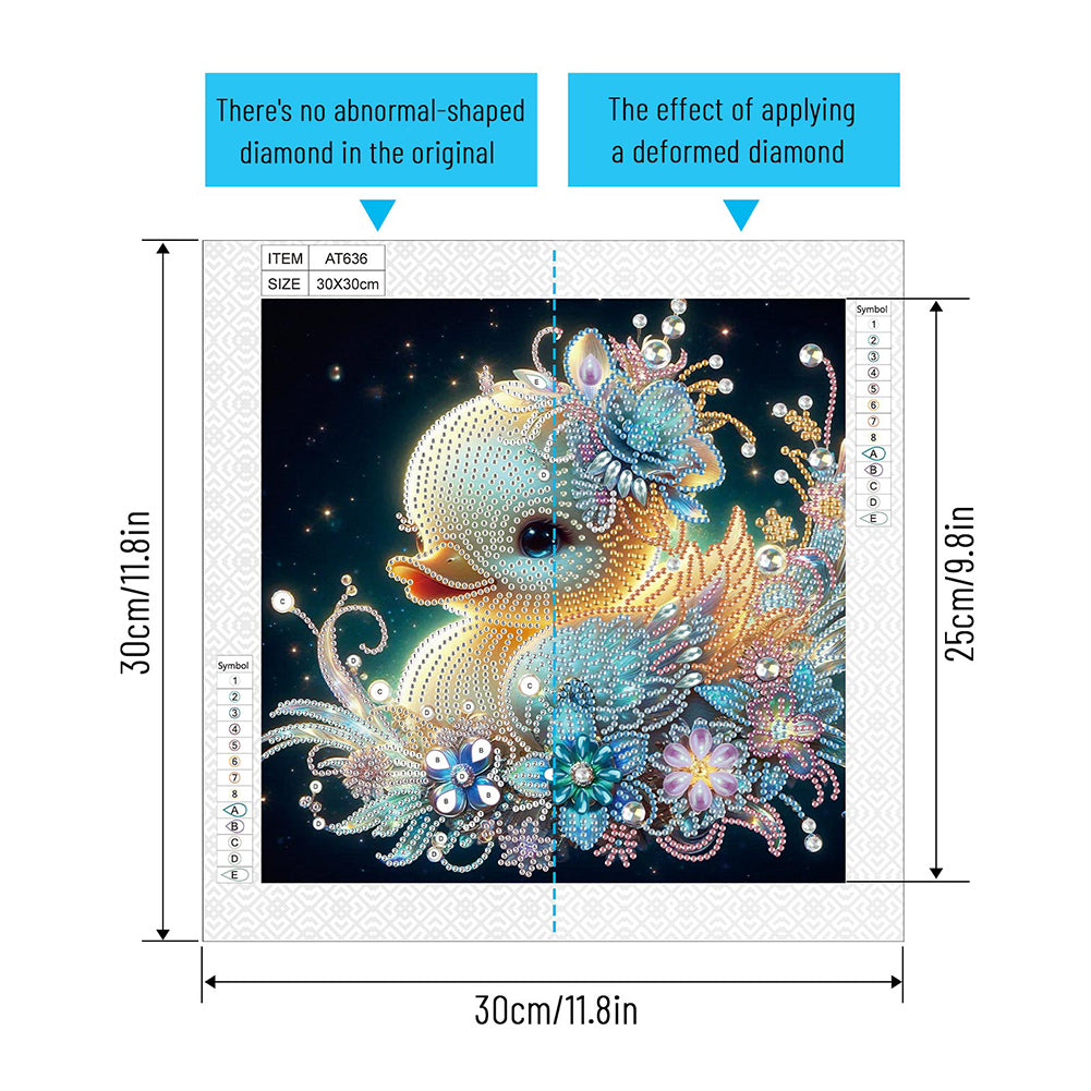 Cartoon Duck - Special Shaped Drill Diamond Painting 30*30CM