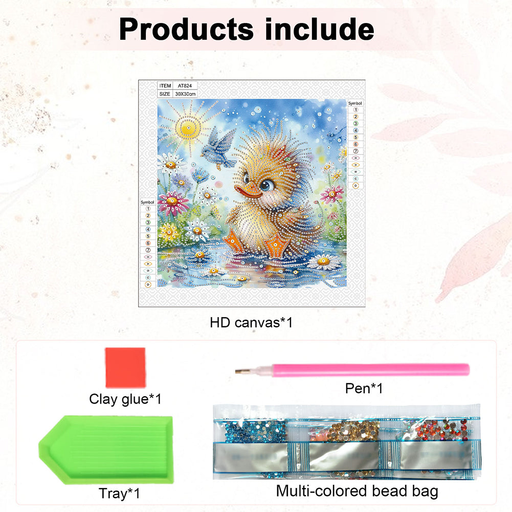 Cartoon Duck - Special Shaped Drill Diamond Painting 30*30CM