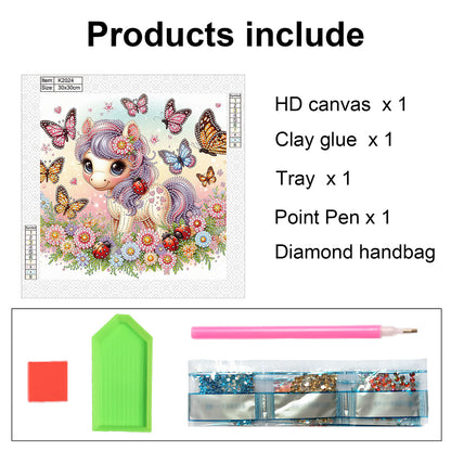 Cartoon Pony - Special Shaped Drill Diamond Painting 30*30CM