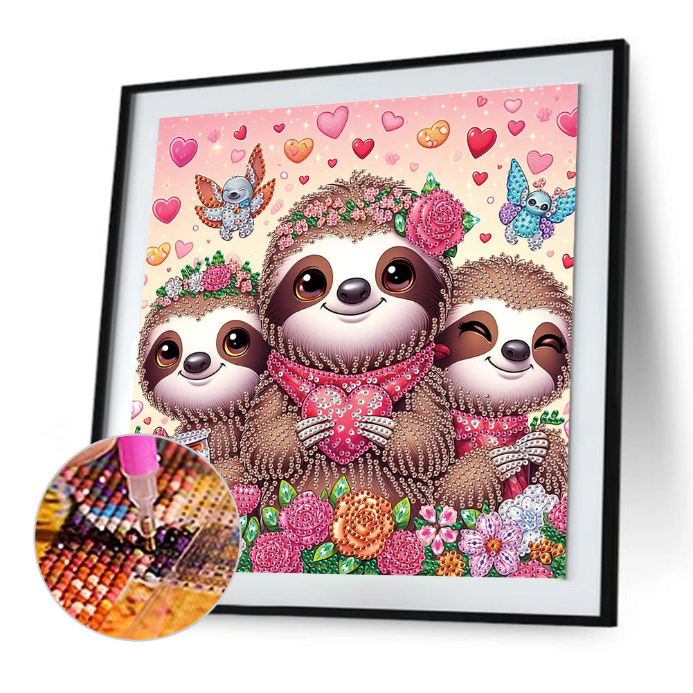 Cartoon Sloth - Special Shaped Drill Diamond Painting 30*30CM