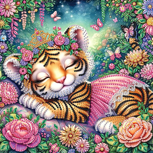 Cartoon Tiger - Special Shaped Drill Diamond Painting 30*30CM