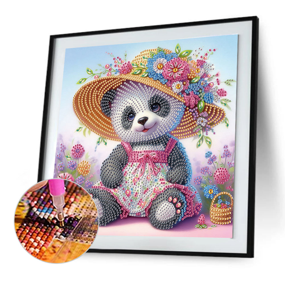 Cartoon Panda - Special Shaped Drill Diamond Painting 30*30CM
