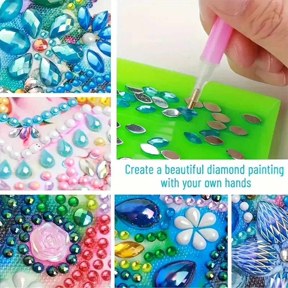 1pc Gem Heart Handmade Wooden Music Box Diamond Painting Art Kit Birthday Gift
