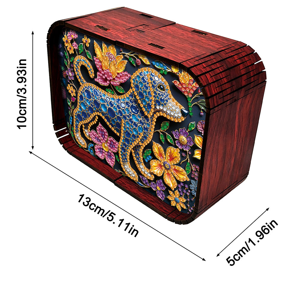 1pc Gem Puppy Handmade Wooden Music Box Diamond Painting Art Kit Birthday Gift