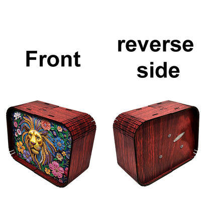 1pc Golden Lion Handmade Wooden Music Box Diamond Painting Art Kit Birthday Gift