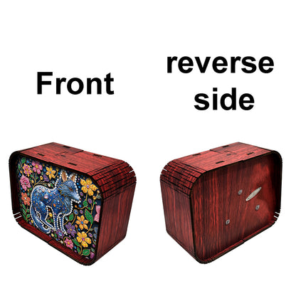 1pc Gem Wolf Handmade Wooden Music Box Diamond Painting Art Kit Birthday Gift