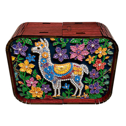 1pc Gem Alpaca Handmade Wooden Music Box Diamond Painting Art Kit Birthday Gift