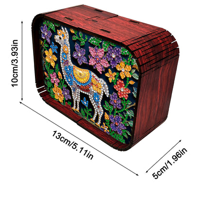1pc Gem Alpaca Handmade Wooden Music Box Diamond Painting Art Kit Birthday Gift