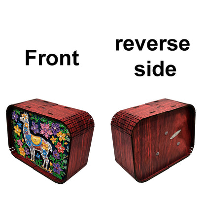 1pc Gem Alpaca Handmade Wooden Music Box Diamond Painting Art Kit Birthday Gift