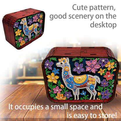 1pc Gem Alpaca Handmade Wooden Music Box Diamond Painting Art Kit Birthday Gift