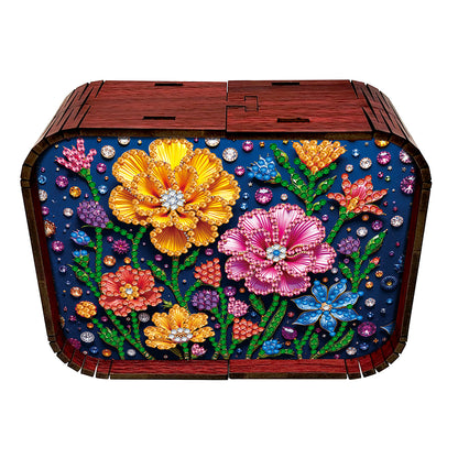 1pc Flower Handmade Wooden Music Box Diamond Painting Art Kit Birthday Gift