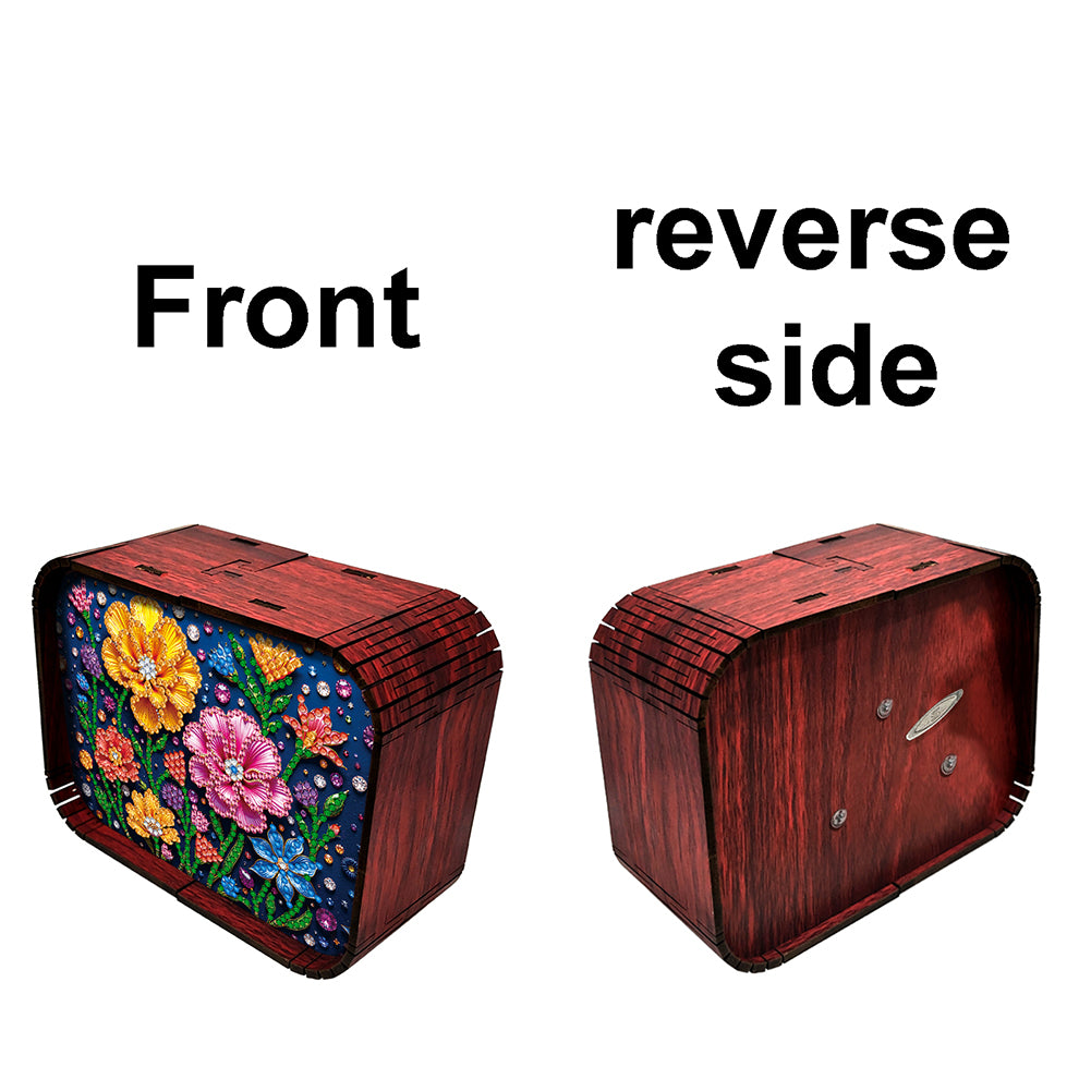 1pc Flower Handmade Wooden Music Box Diamond Painting Art Kit Birthday Gift