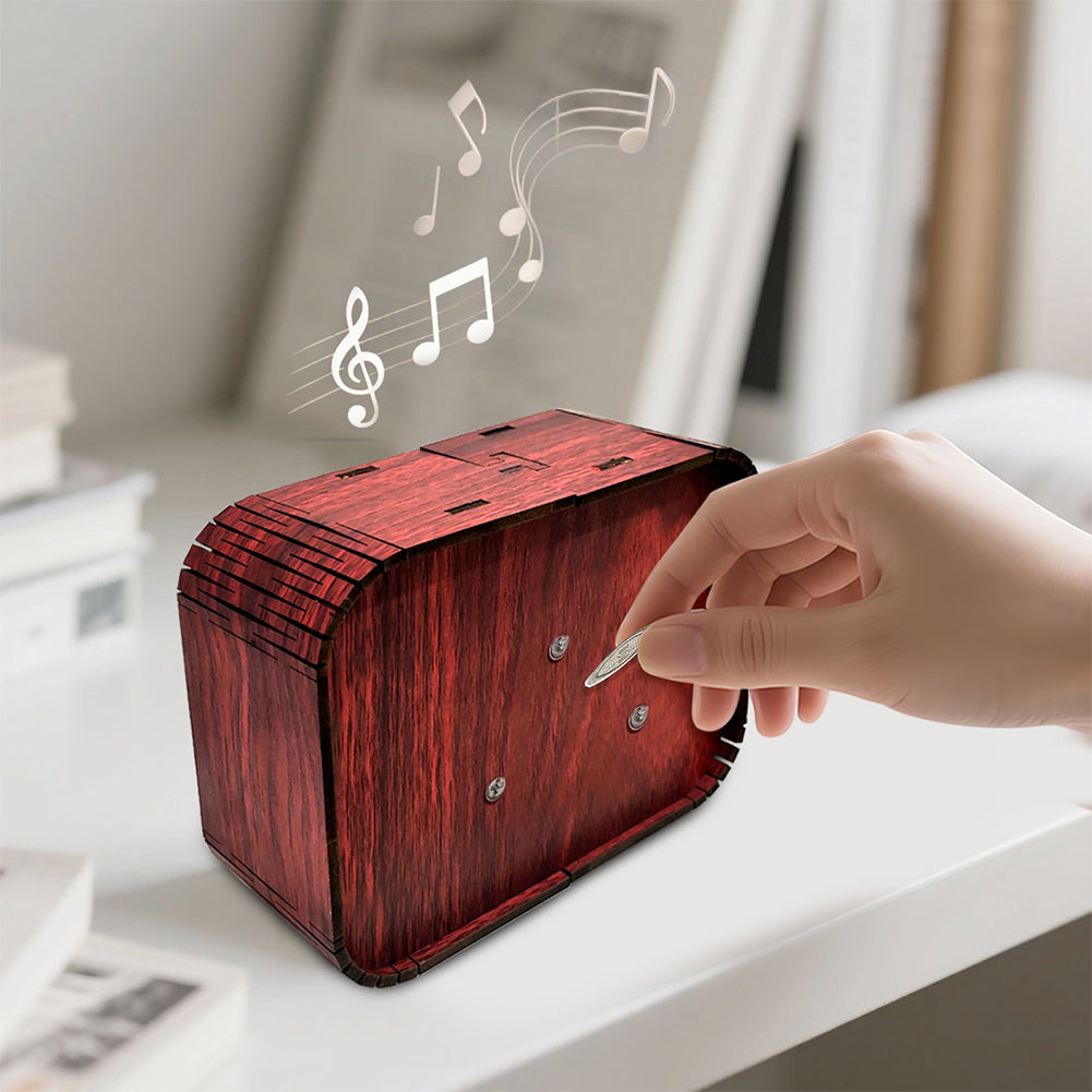 1pc Gem Tiger Handmade Wooden Music Box Diamond Painting Art Kit Birthday Gift