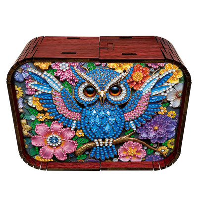 1pc Owl Handmade Wooden Music Box Diamond Painting Art Kit Birthday Gift
