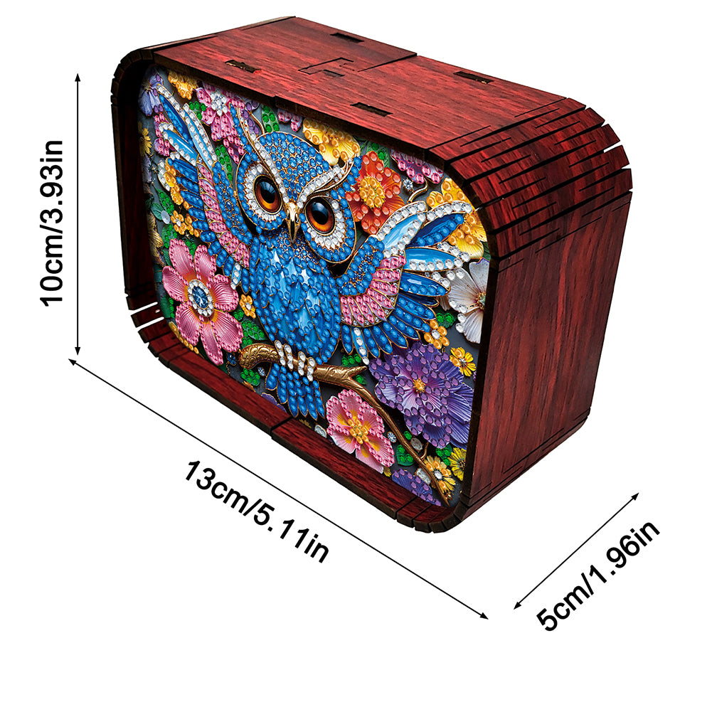 1pc Owl Handmade Wooden Music Box Diamond Painting Art Kit Birthday Gift