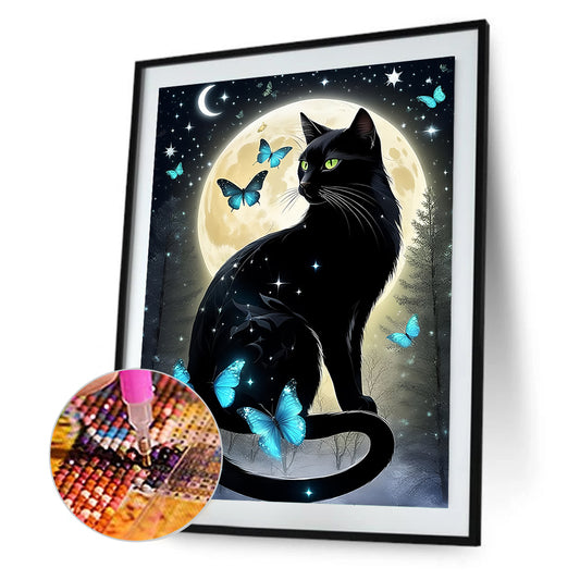 Black Cat - Full Round Drill Diamond Painting 30*40CM