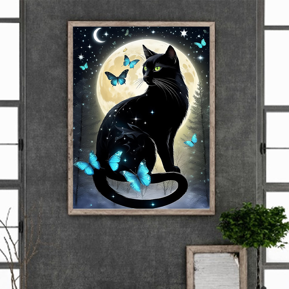 Black Cat - Full Round Drill Diamond Painting 30*40CM