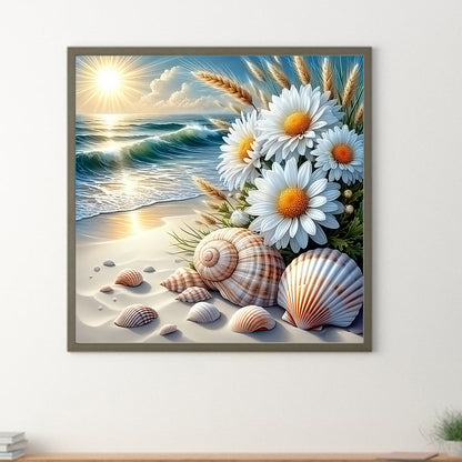 Daisy On The Beach - Full Round Drill Diamond Painting 30*30CM