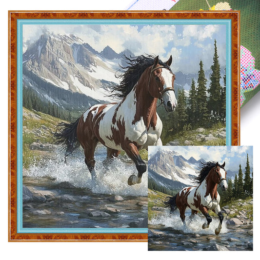 Horse - 11CT Stamped Cross Stitch 40*40CM