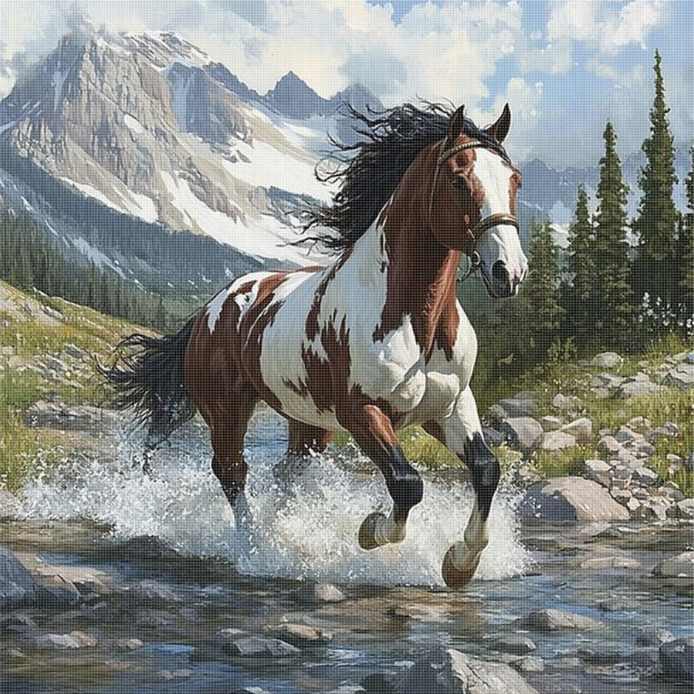 Horse - 11CT Stamped Cross Stitch 40*40CM