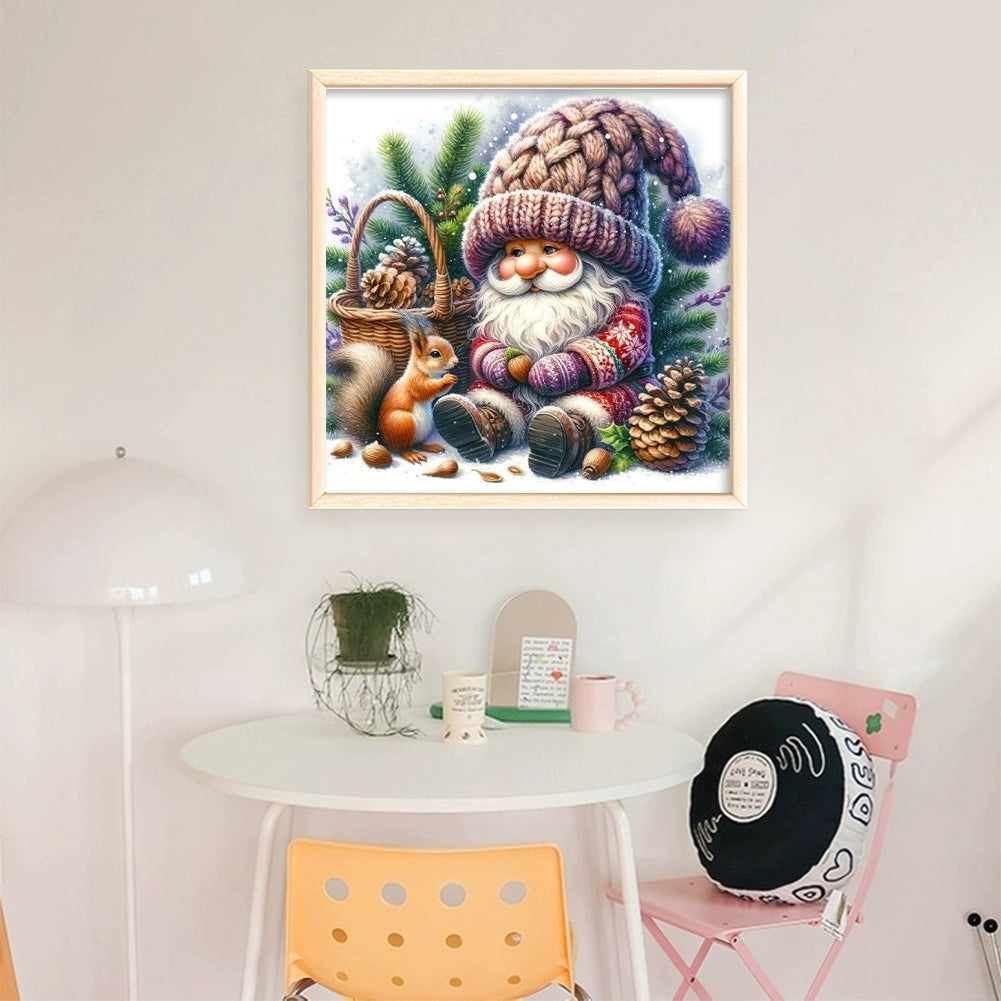 Gnome And Squirrel - 11CT Stamped Cross Stitch 40*40CM