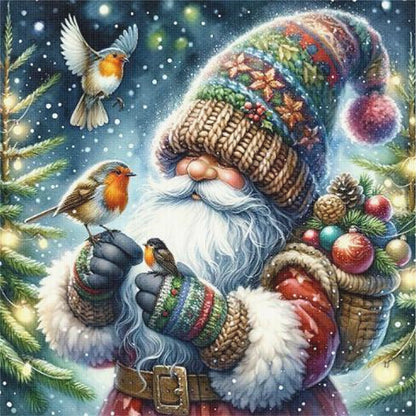 Gnome And Bird - 11CT Stamped Cross Stitch 40*40CM