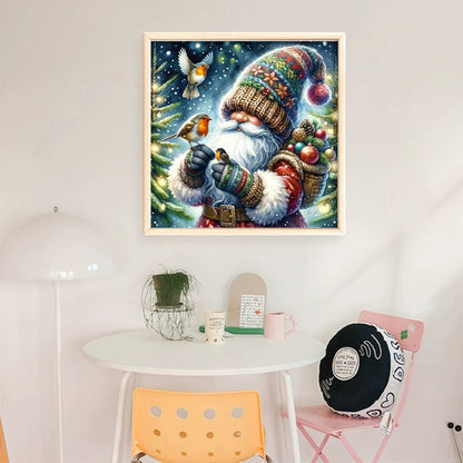 Gnome And Bird - 11CT Stamped Cross Stitch 40*40CM