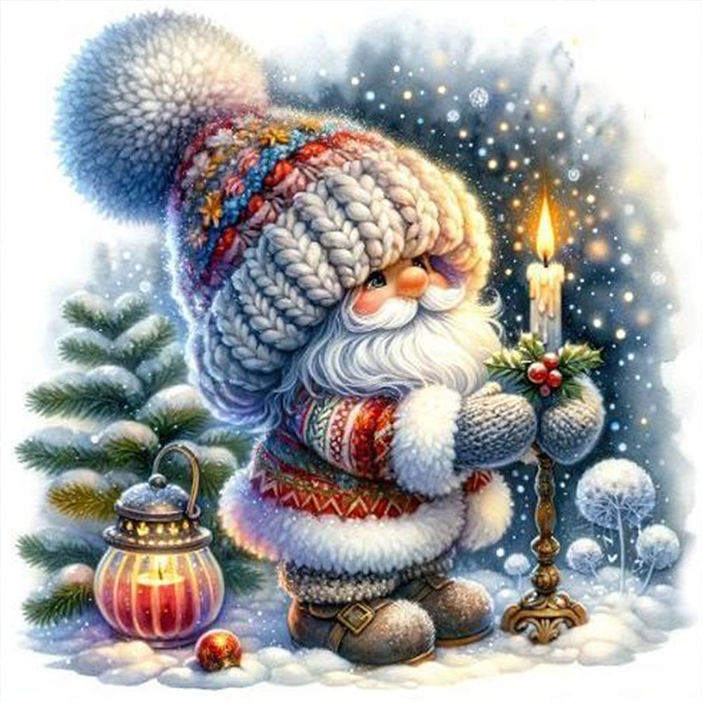 Gnome Lighting Candles - 11CT Stamped Cross Stitch 40*40CM