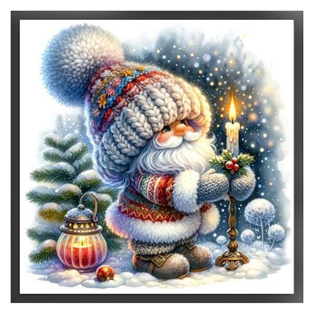Gnome Lighting Candles - 11CT Stamped Cross Stitch 40*40CM
