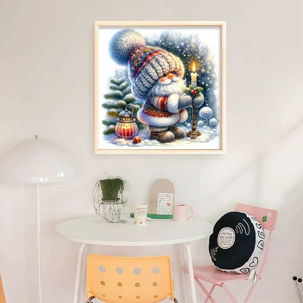 Gnome Lighting Candles - 11CT Stamped Cross Stitch 40*40CM