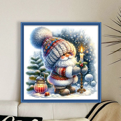 Gnome Lighting Candles - 11CT Stamped Cross Stitch 40*40CM