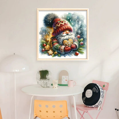 Gnome Holding Cookies - 11CT Stamped Cross Stitch 40*40CM