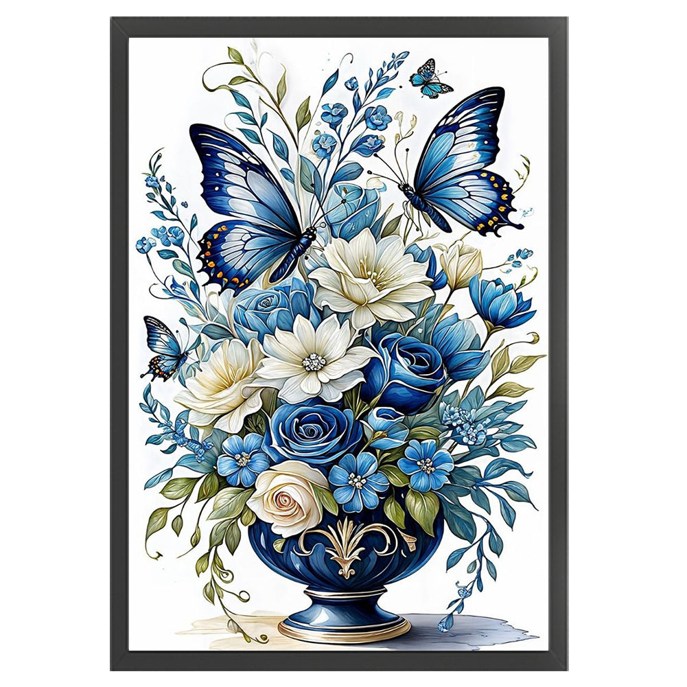 Flowers And Butterflies - 14CT Stamped Cross Stitch 40*60CM
