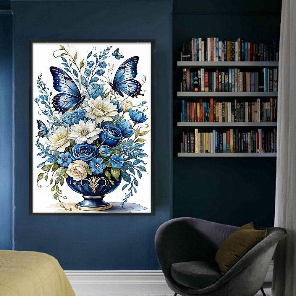 Flowers And Butterflies - 14CT Stamped Cross Stitch 40*60CM