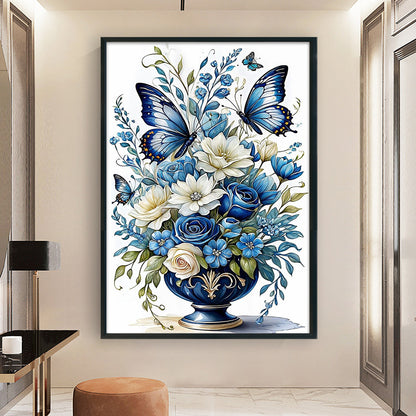Flowers And Butterflies - 14CT Stamped Cross Stitch 40*60CM