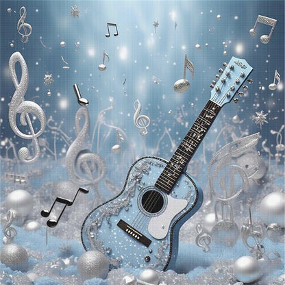 Guitar - 11CT Stamped Cross Stitch 40*40CM