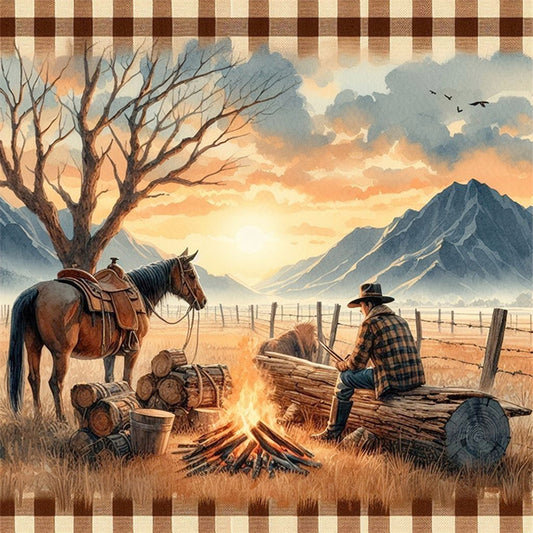 Sunset Scenery - 11CT Stamped Cross Stitch 40*40CM