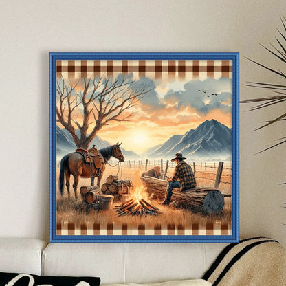 Sunset Scenery - 11CT Stamped Cross Stitch 40*40CM