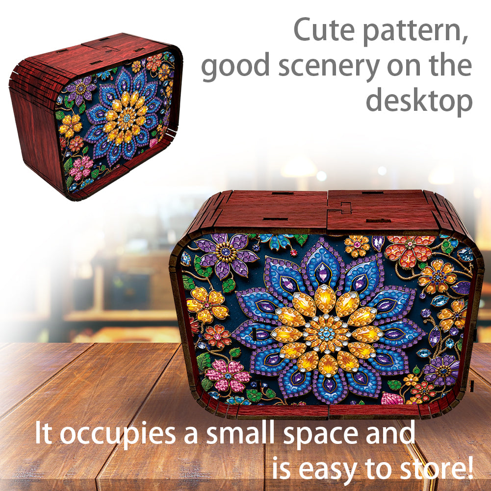 1pc Mandala Wooden Music Box Diamond Painting Art Kit Unique Gift for Christmas