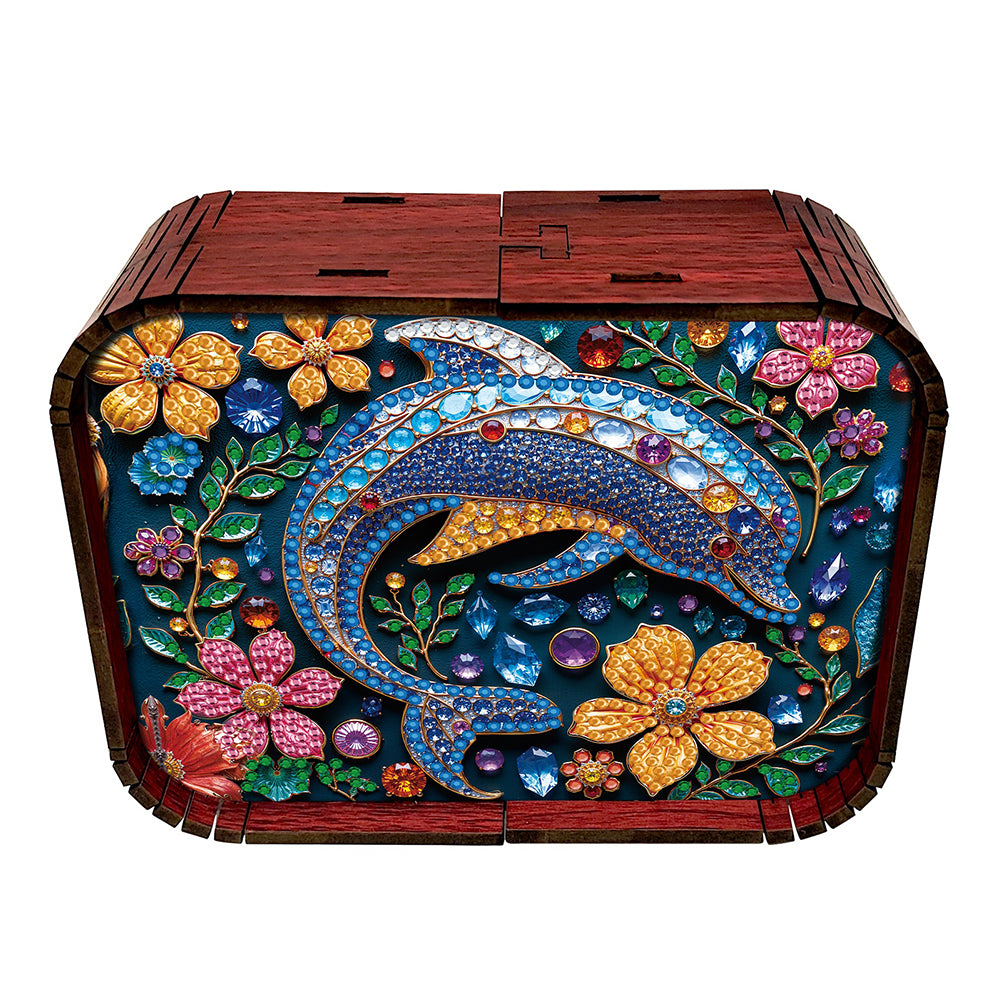1pc Dolphin Wooden Music Box Diamond Painting Art Kit Unique Gift for Christmas