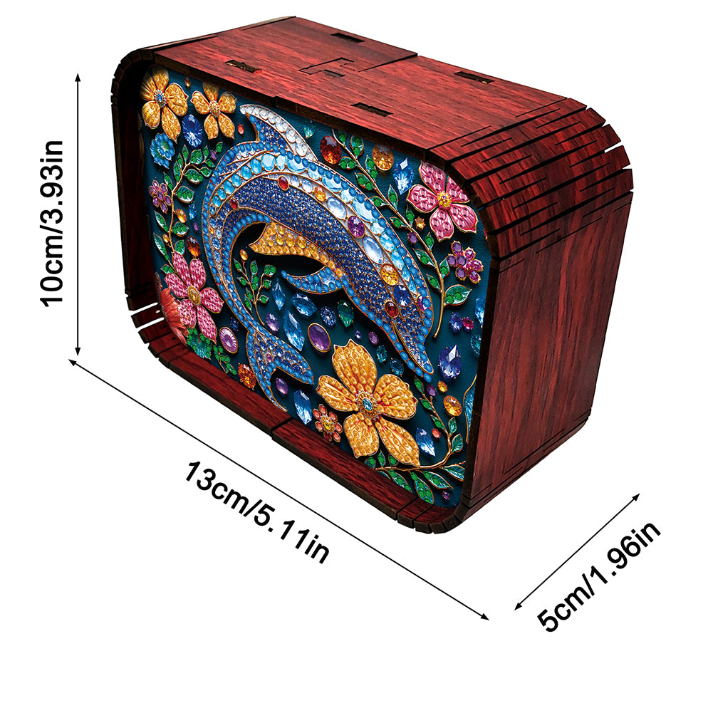 1pc Dolphin Wooden Music Box Diamond Painting Art Kit Unique Gift for Christmas