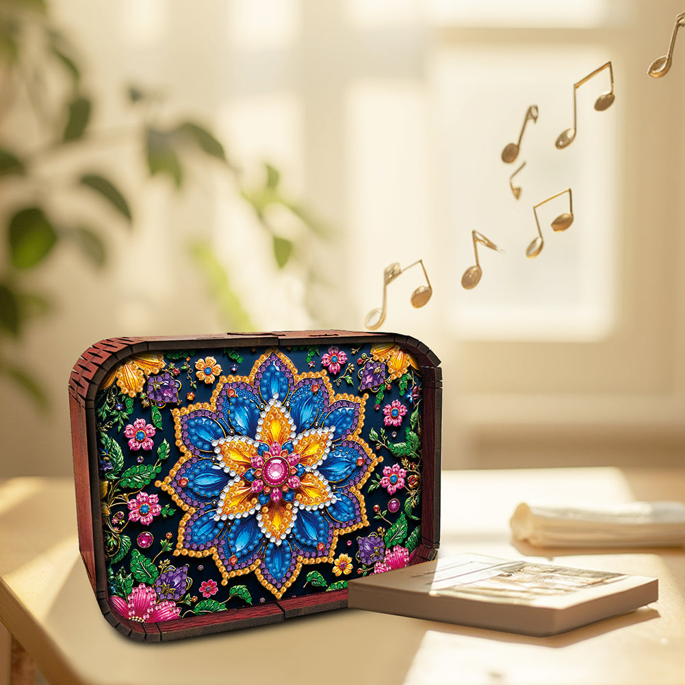 1pc Mandala Wooden Music Box Diamond Painting Art Kit Unique Gift for Christmas