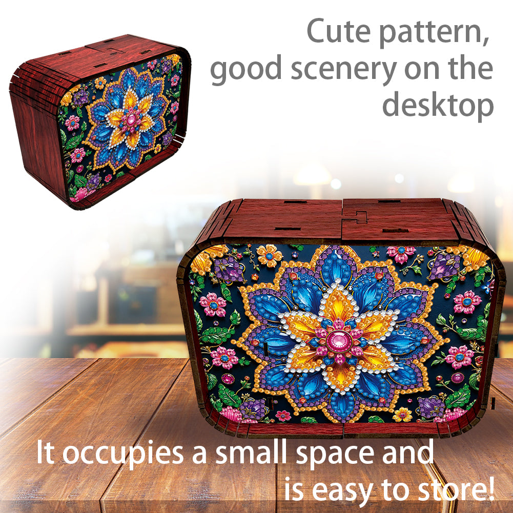 1pc Mandala Wooden Music Box Diamond Painting Art Kit Unique Gift for Christmas