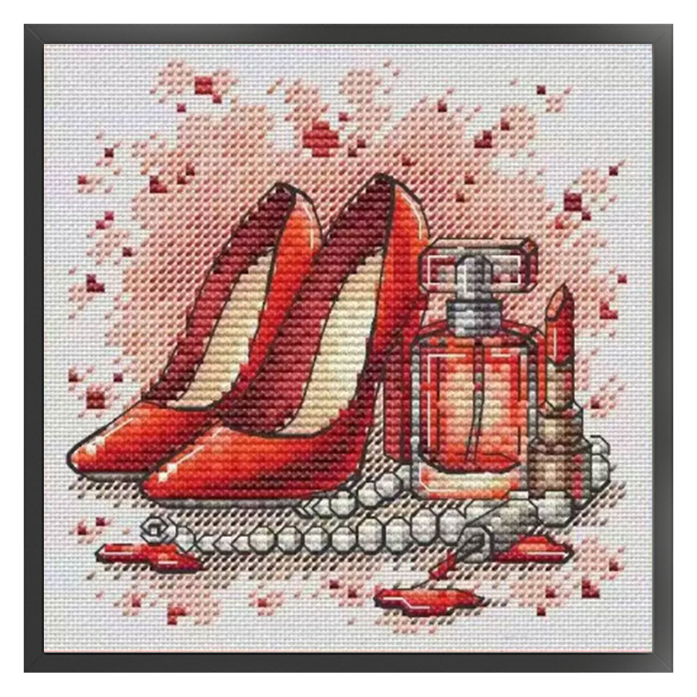 Red High Heels - Stamped Cross Stitch 23*23CM£¨Fairy Brand £©