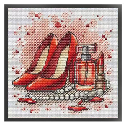 Red High Heels - Stamped Cross Stitch 23*23CM£¨Fairy Brand £©