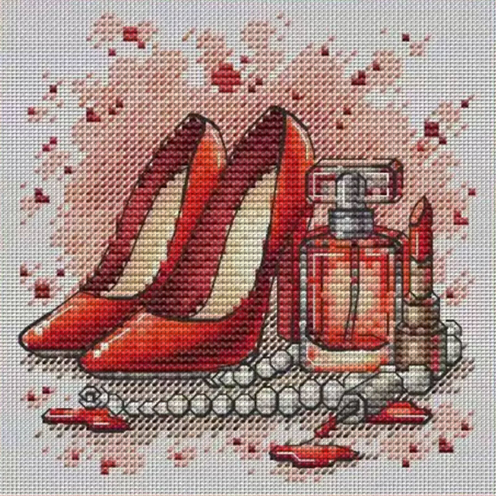 Red High Heels - Stamped Cross Stitch 23*23CM£¨Fairy Brand £©