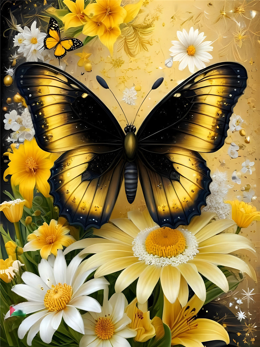 Dairy And Butterfly - Full Round Drill Diamond Painting 30*40CM